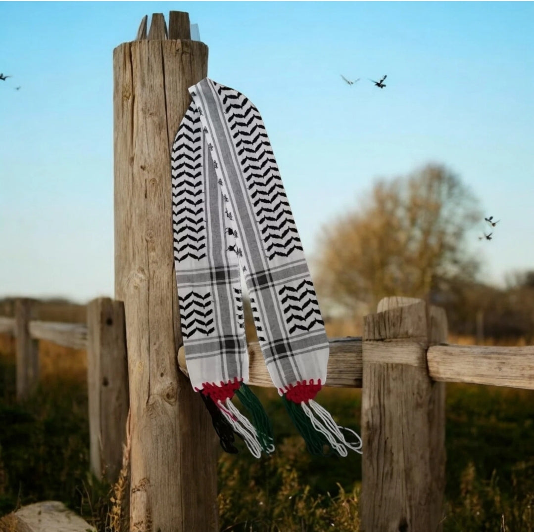 Palestine Flag Keffiyeh Scarf Jerusalem Al-Aqsa Islamic Traditional Head Wrap