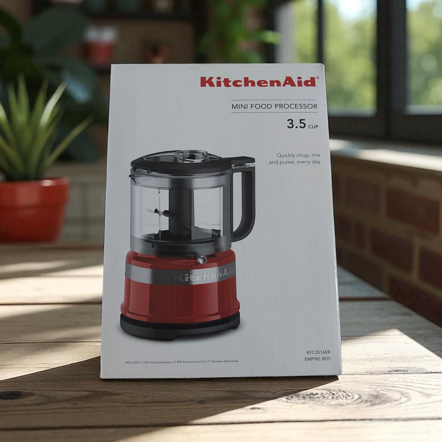 110V KitchenAid 3.5 Cup Mini Food Processor Empire Red Chop Mix Puree