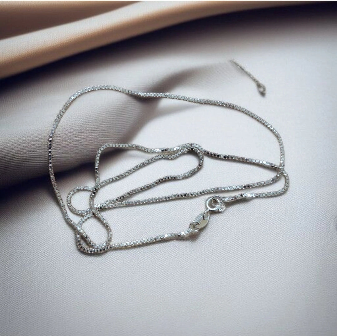 S925 Sterling Silver Chain Necklace 50cm Unisex Minimalist Jewelry Gift for Men & Women