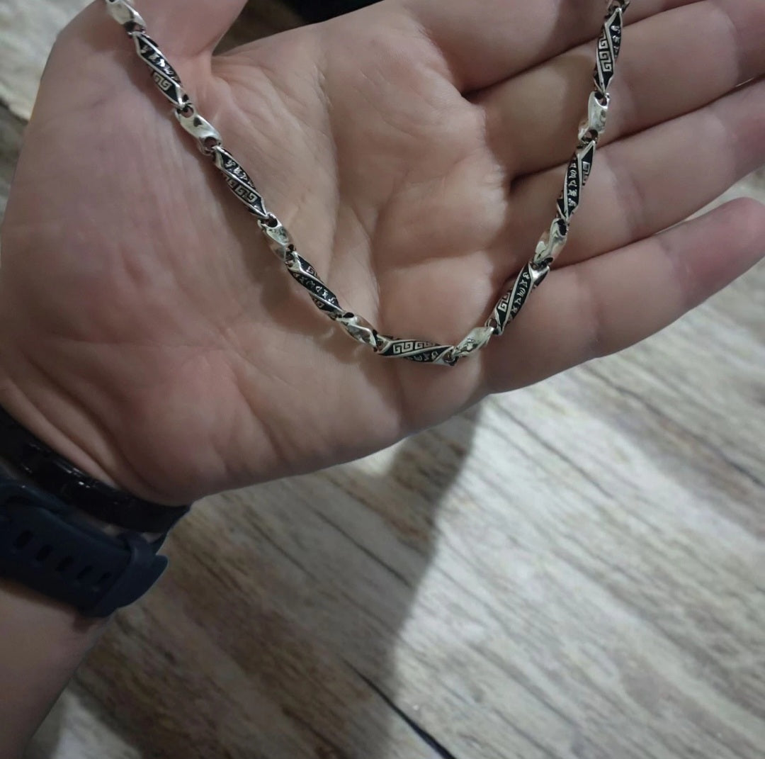 925 Sterling Silver Men’s Teardrop Pendant Necklace Vintage Retro Charm Jewelry Classic Silver Chain Gift for Him