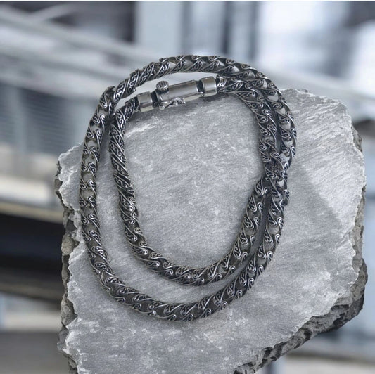 925 Sterling Silver Chain Necklace 60cm Handmade Vintage Men’s Silver Jewelry Premium Gift for Him