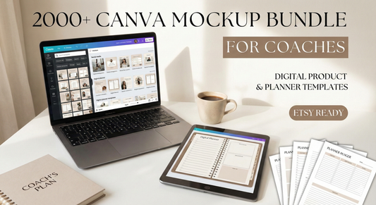 2000 Canva Mockup Bundle for Coaches Digital Product & Planner Templates