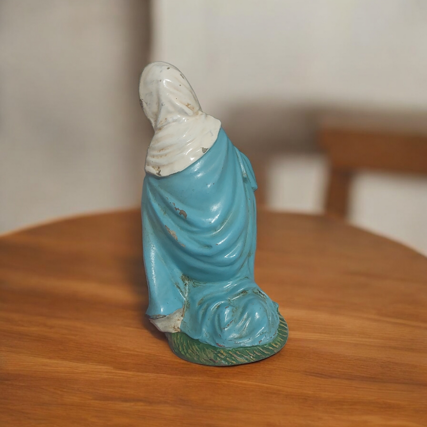 Vintage Kneeling Virgin Mary 5" Nativity Figure Italy Paper Mache Cath