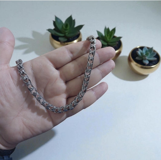 925 Sterling Silver Chain Necklace 60cm Handmade Vintage Men’s Silver Jewelry Premium Gift for Him