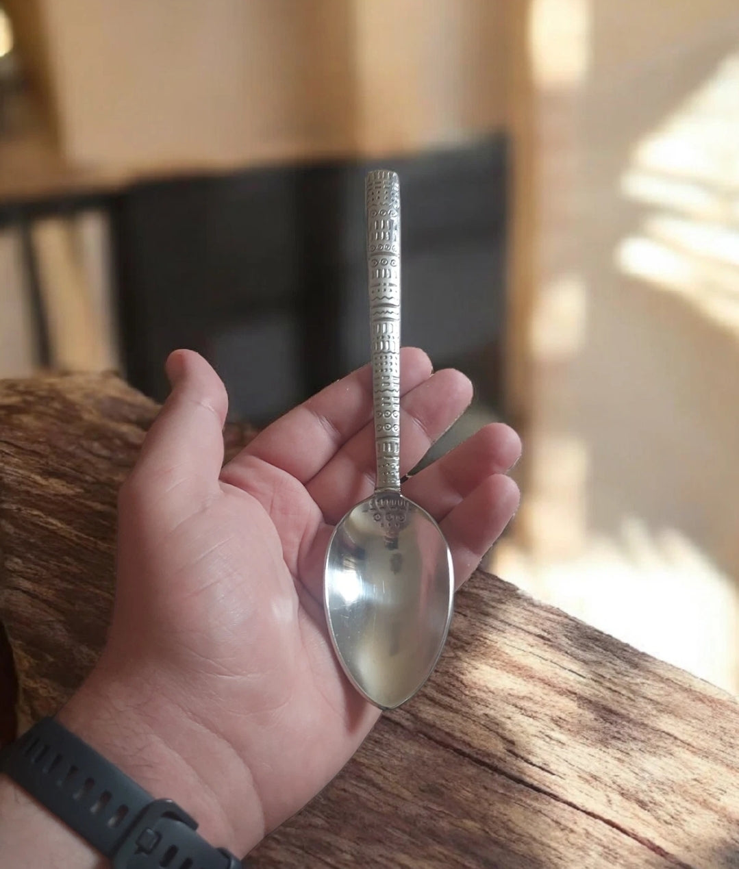 Lisa Jenks TATTOO Stainless SoupSpoon Satin Bands Dots Silverware