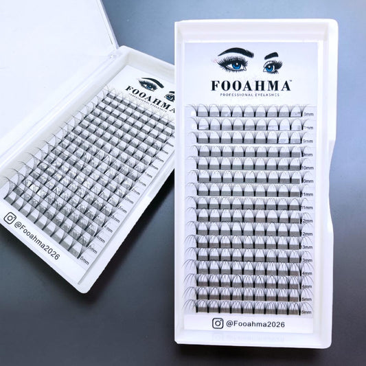 6D Premade Volume Fans Eyelash Extensions D Curl 0.07mm Mixed 8-15mm Russian Volume Lashes Premade Fans Soft Matte Black Professional Eyelash Extension Supplies | 16 Rows