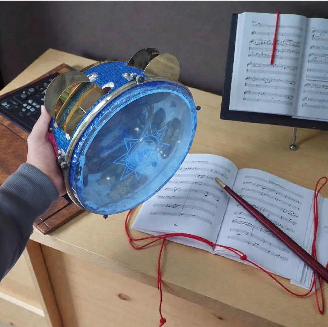 1PC Professional Riq Tambourine Drum with Synthetic Head & Brass Jingles Clear Powerful Sound