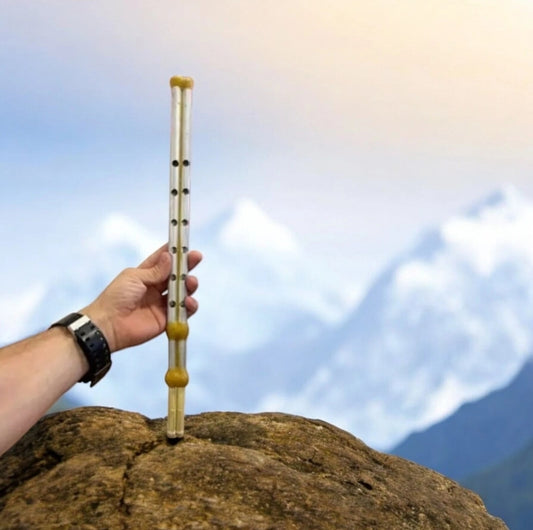 13.5" Aluminum Double-Pipe Flute Mejwez Yarghoul Traditional Arabic Musical